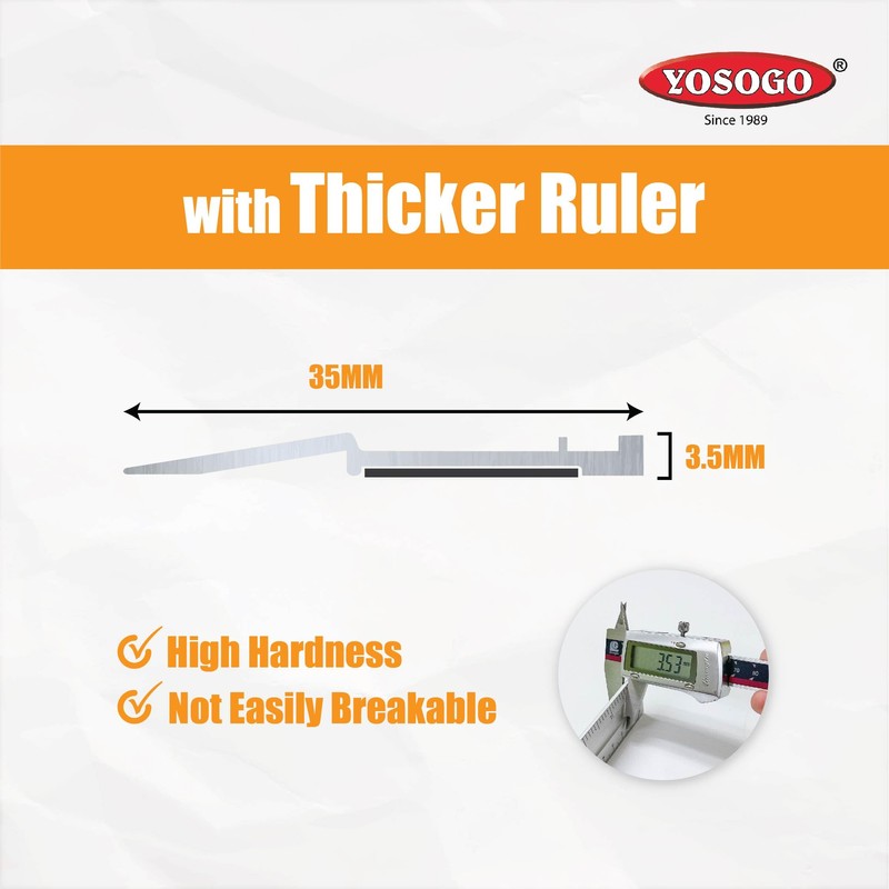 8 Inch Aluminum Non Slip Rulers for Drawing, Set of