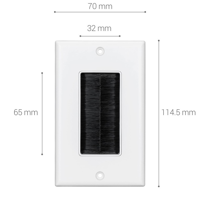 kwmobile 4 x Flush-Mounted Cable Grommet with Brush – Flush-Mounted