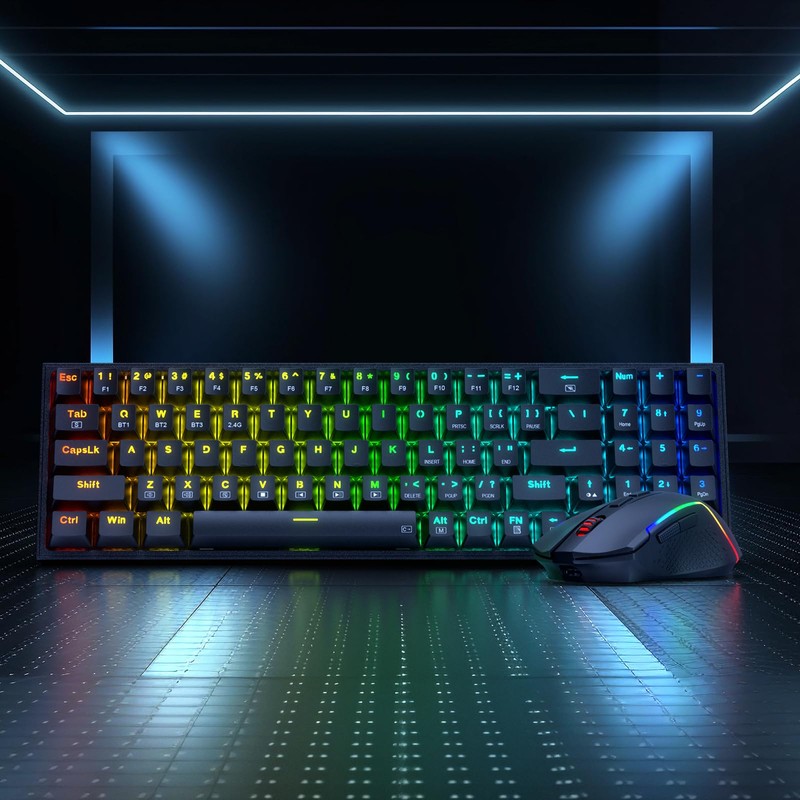 Redragon S136 Gaming Keyboard & Mouse Combo, 75% K628 Tri-Mode