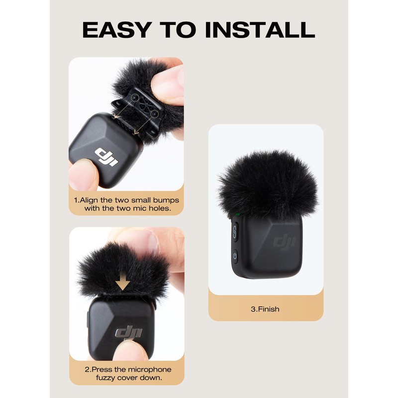 SUNMON Furry Mic Windscreen for DJI Mic Mini, Furry Mic