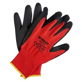 Amtech N2422 Nitrile Performance Work Gloves Medium (Size 8), Certified Quality for DIY, Gardening and Maintenance, Red/Black