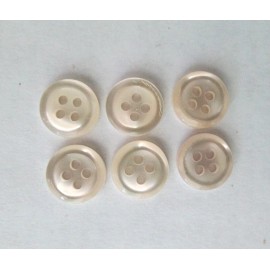 Unbranded 6/pcs Buttons Small Size D=3/8" ( 10mm) White 4-Holes