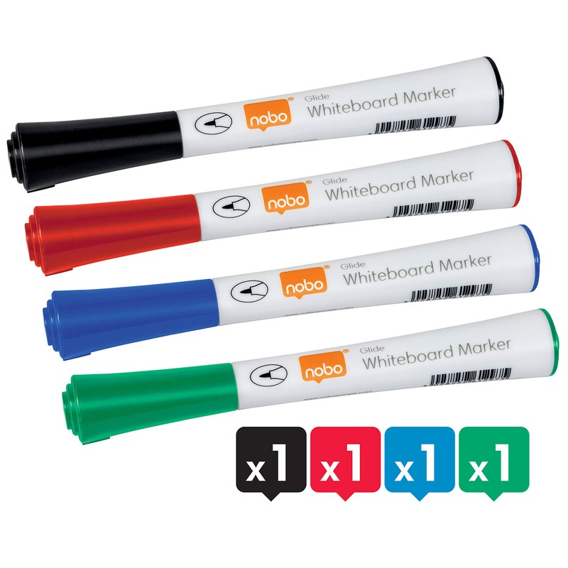 Nobo TS-140020 Glide Drywipe Marker, Pack of 4