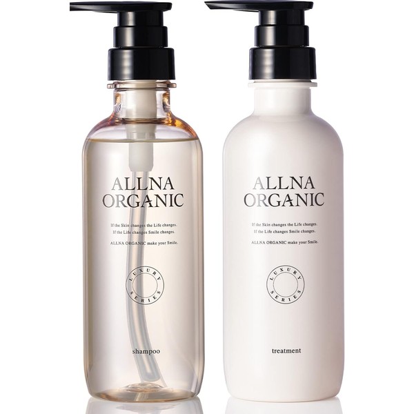 Allna Organic Shampoo and Treatment Set, Additive-Free, Made in Japan