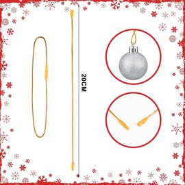 Surflyee Pack of 200 Hooks for Christmas Tree Decorations, Christmas Baubles Hooks, Ball Pendants, Christmas Tree Bauble Hangers, for Decoration of Christmas Baubles (Gold)
