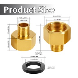 2 Stück Gasherd Übergang Adapter 1/2" R auf 1/4" lks inkl. Dichtung für Gasschlauch, Robuster Messingadapter für Gasherd, Kochfeld und Grill, Gaskartuschen Adapter, Gas Adapter