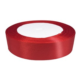 1 inch Red Satin Ribbon 25 Yards Fabric Ribbons Roll for Wedding Invitations,Suitable for Wedding Invitations, Bridal Bouquets, Party Decorations, Wedding Decoration Ribbons.