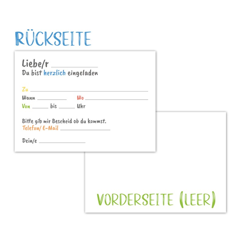 PICTALOO Children's Birthday Invitation Cards Blank Set of 12 to