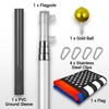 G128 Combo Pack: 16 Ft Telescoping Aluminum Flagpole (Silver) &