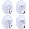 4 Pack Clear Suction Cup Hooks - Strong Adhesive Wall