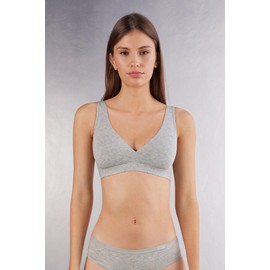Intimissimi Woman's Lara Cotton Triangle Bra in Grey, Size 34B