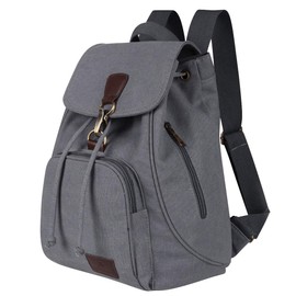 Qyoubi Canvas Fashion Backpacks Casual Outdoor Shopping School Rucksack Multipurpose Sports Handbag Hiking Bag Grey