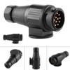 Qiilu 12V 13-Pin Electric Trailer Plug Plastic Trailer Adapter Round