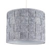 MiniSun | Small Modern Grey Felt Weave Design Drum Light