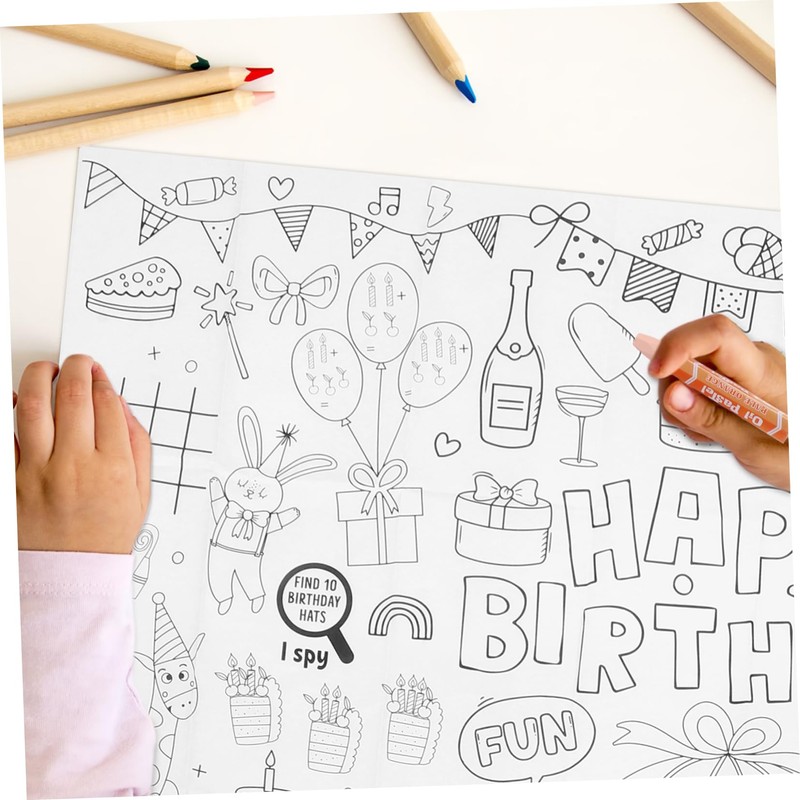 LABRIMP Birthday Party Paper Table Cloth Delicate Table Runner for