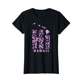 Women's Hawaii HI Hawaiian Islands Map Surfer Hilo Maui T-Shirt, black, s