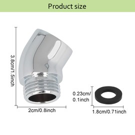 Hand Shower Adapter, 2 Pieces Angle Piece for Shower Head with 2 Sealing Rings Shower Hose Adapter Shower Head Angle 145 Degree for Tap Extension (Copper)