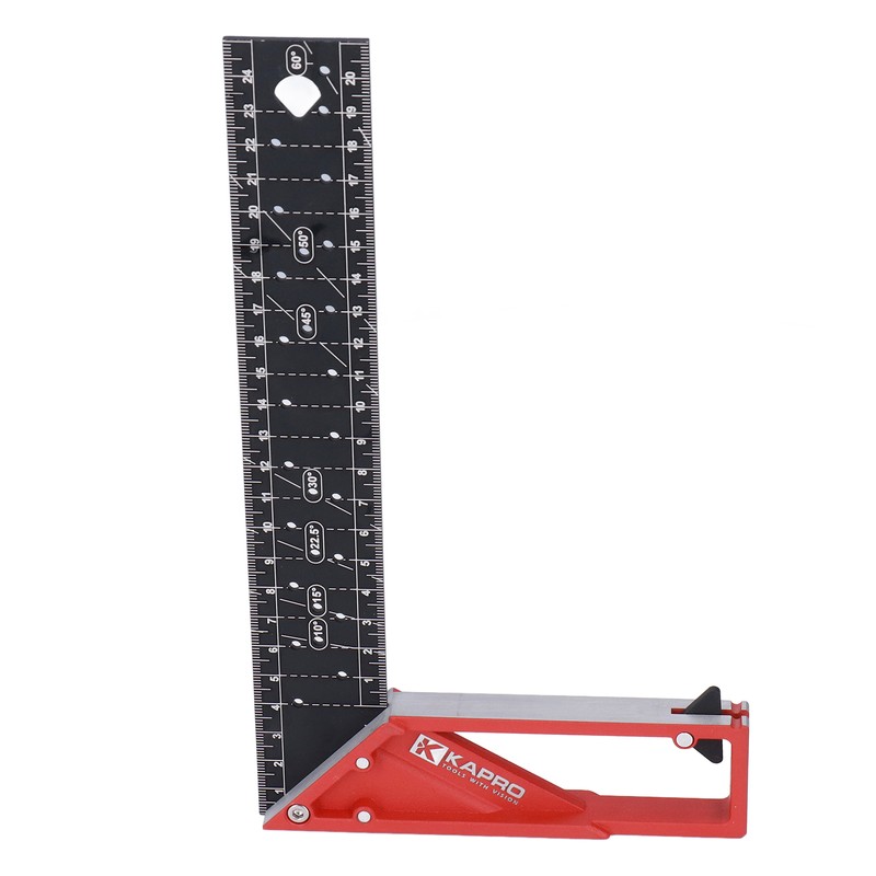 Woodworking Straight Angle Ruler 30° 45° 90° 3mm Thickness Adjustable