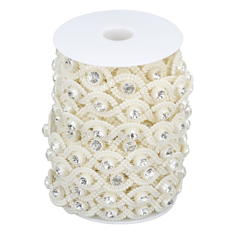Bead Chain String Half Side Flatback DIY Imitation Pearl String