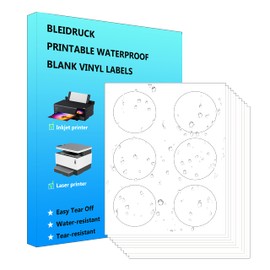 150 Circle Stickers 3" Round Labels 25 Sheets Waterproof Matte White Round Stickers Vinyl Sticker Paper Dries Quickly for Inkjet Printer