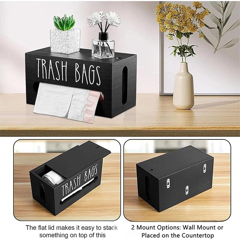 Trash Bag Dispenser, 13 Gallon Wall Mount Trash Bag Holder