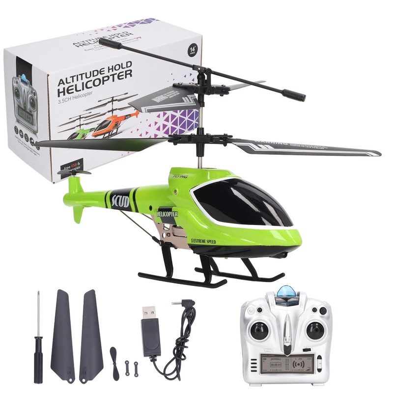 Remote Control Helicopter 2.4G Fixed Height Green Plastic Mini RC