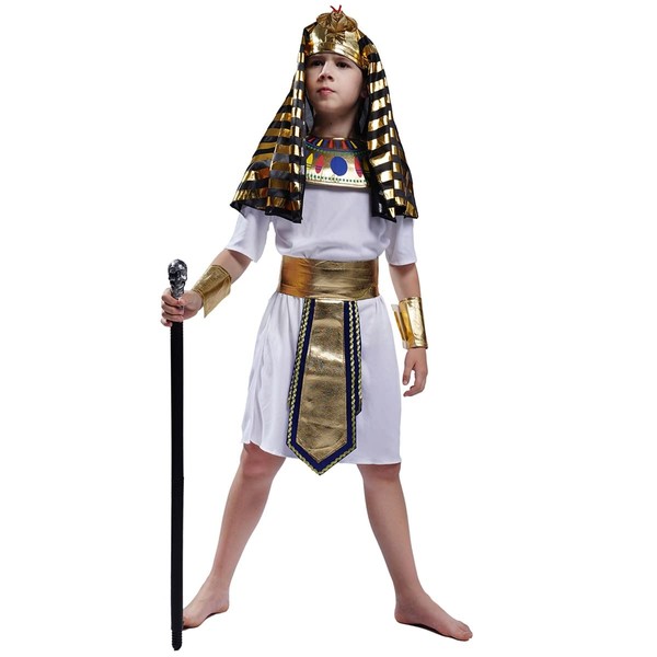 SEA HARE Child Boy's White Egyptian Pharaoh Fancy Dress Costume