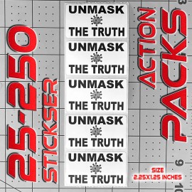 StickerX UNMASK THE TRUTH! Sticker Action Pack 25-250 Resist Government Liberty Freedom - 50 Pack