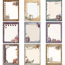 INCOK Book Sticky Notes - 9 PCS Aesthetic Book Review Post it Notes Flower to Do List Memo Vintage Notepads School Supplies Birthday Festival Gift for Women Students Teacher Bookish