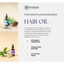 Plantlife Nourish Hair Oil - Scalp & Hair Strengthening Oil for All Hair Types - Formulated to Replenish and Rejuvenate your Hair and Scalp