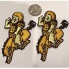 (2)-DENVER BRONCOS VINTAGE EMBROIDERED IRON ON PATCHES Approx 3.5" x