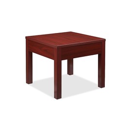 Lorell Occasional Corner Table - Square Top - Square Leg Base - 24" Table Top Length x 24" Table Top Width x 1" Table Top Thickness - 20" Height x 23.88" Width x 23.88" Depth - Office - Assembly Required - Mahogany, Melamine - Particleboard Top Mater
