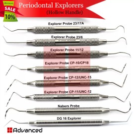Medentra Dental Periodontal Color Coded Probes Endodontic Hollow Handle Explorer Calculus - Endo Explorer 23/15 - Hollow Handle