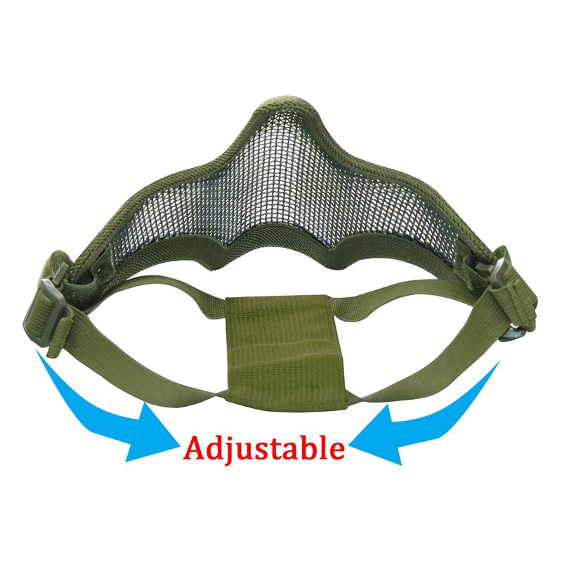 AOUTACC Airsoft Mesh Mask and Goggles Set, Half Face Steel