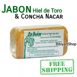 Unbranded 2x Jabon HIEL de TORO & Concha Nacar Contra Caspa Caida d Cabello Hair Loss Soap