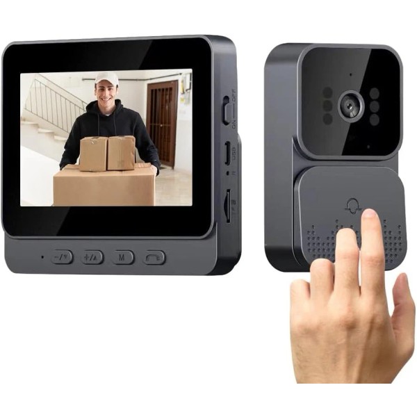 Unbranded 1080P Smart Video Doorbell with Chime Ringer with "4.3"