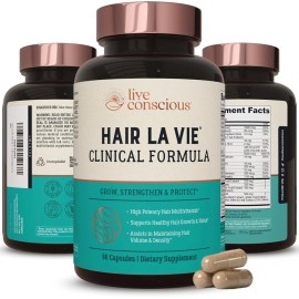 Live Conscious HAIR LA VIE Clinical Formula Volume Density Hair Growth Shine Multivitamin 90Ct