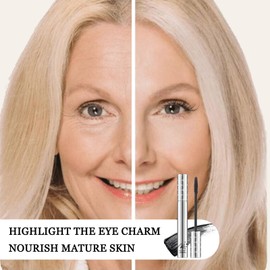 2Pack Mascara For Older Women - Tubing Telescopic Mascara Waterproof Smudgeproof - Long Lasting Volumizing Fiber mascara For Short Thinning Lashes - For Sensitive Eyes (Black)