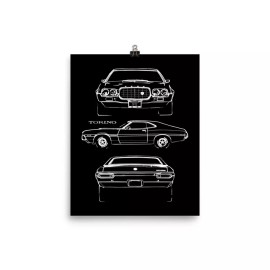 Racing Roots 1972 Gran Torino Owner Gift Vintage Classic Muscle Car Collector Poster 8 x 10