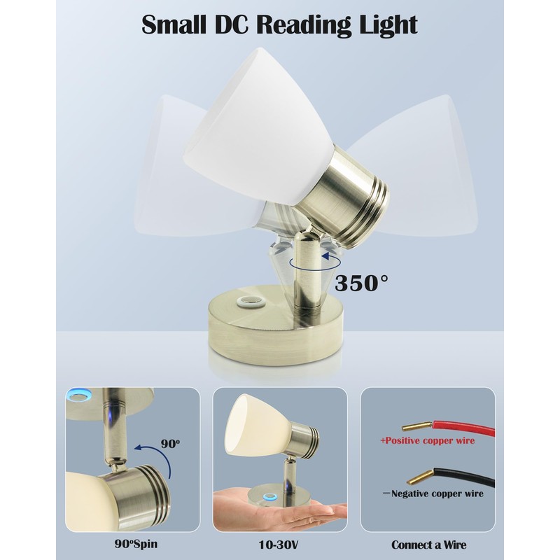 THALASSA RV Interior Lights LED 12V Fixtures Dimmable Boat Reading