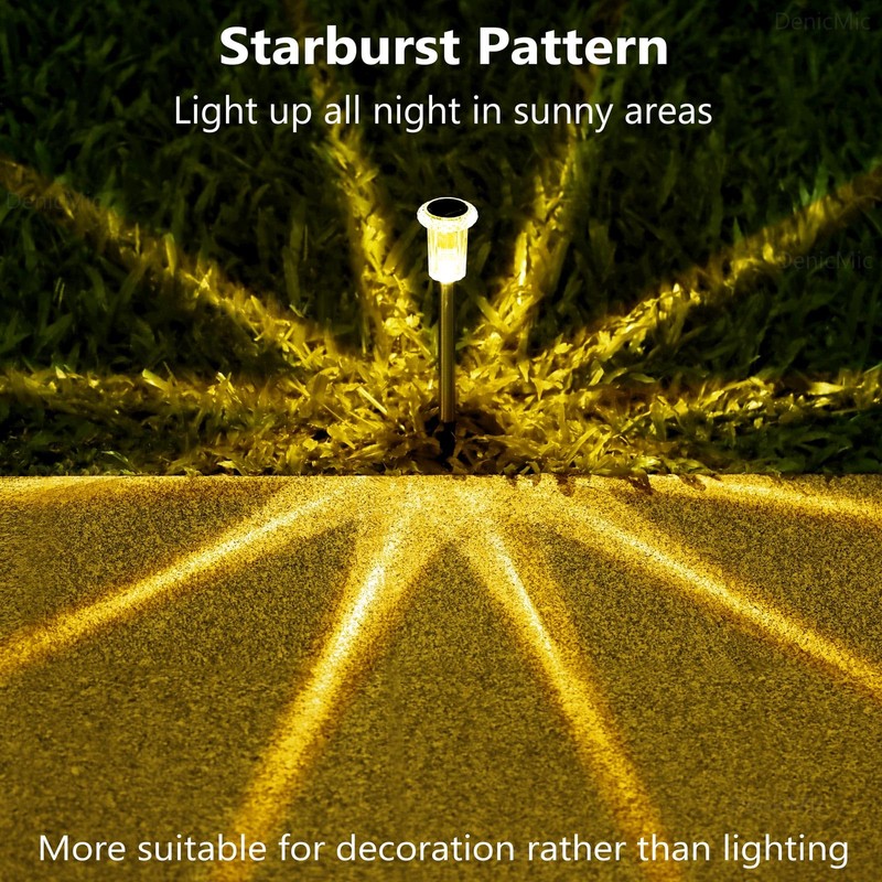 DenicMic Solar Lights Outdoor 10 Pack Waterproof Christmas Lights Outdoor