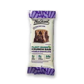 NuSkool Snacks Double Chocolate Keto Friendly Protein Krunch Bars (12 Pack) - 7g Fiber, 10g Clean Plant-Based Protein, 3g Net Carbs - Gluten-Free, Non-GMO, Vegan, Low Carb Keto Healthy Breakfast Snack