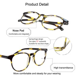 YEIN Blue Light Blocking Glasses, Spring Hinge Photochromic Brown Sunglasses, Anti Eyestrain, Computer Reading Glasses, Gaming Glasses, TV Glasses for Women Men, Anti Glare