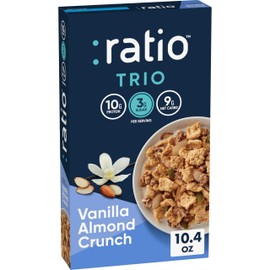 Ratio Trio Vanilla Almond Crunch Cereal, 10g Protein, Keto Friendly, 10.4 oz