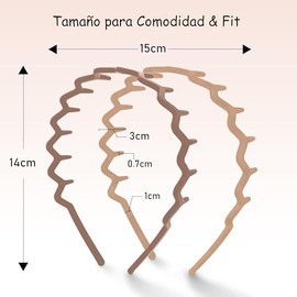 GeorgeX 2 Piezas Diadema Ondulada, Diademas Zigzag para Mujeres y Hombres Diadema de Plástico para Correr, Baño y Maquillaje (Marrón+Caqui, Talla únic
