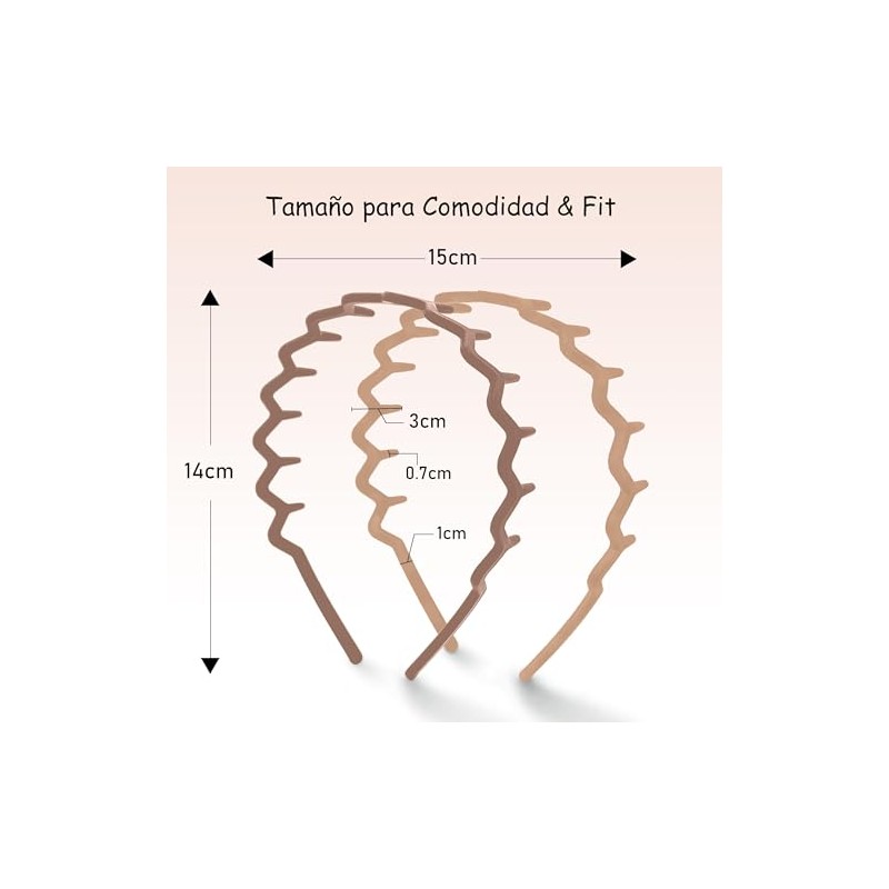 GeorgeX 2 Piezas Diadema Ondulada, Diademas Zigzag para Mujeres y