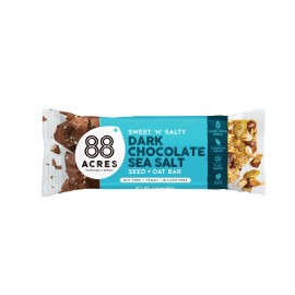 88 Acres Sea Salted Dark Chocolate Seed Bar Gluten Free Vegan Snack 1 Count