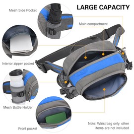 Waist Pack with Water Bottle Holder,HUIOP Outdoor Sports Waist Pack with Water Bottle Holder for Cycling Running Walking Hiking Marathon Fanny Pack Hydration Belt for Men and Women