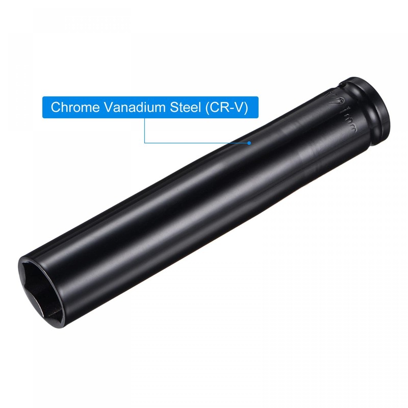sourcing map 1/2" Drive by 21mm Deep Impact Socket, Heat-Treated