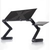 Universal Adjustable Folding Laptop Stand With Mouse Plate - Black,